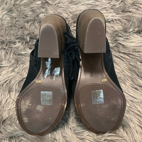 Lucky Brand Peep Toe Black Suede Shoes - Picture 5 of 6